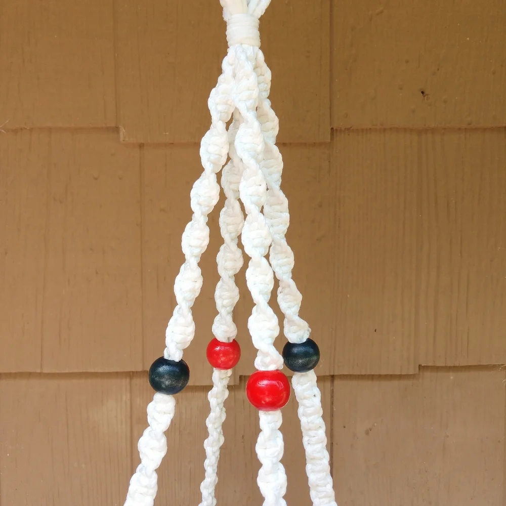 Plant Hanger Patriotic Hand Crafted Botanical Red Blue Terrarium Necessities
